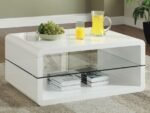 ELANA 1-SHELF RECTANGULAR COFFEE TABLE WHITE HIGH GLOSS - Image 2