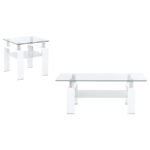 DYER 2-PIECE RECTANGULAR COFFEE AND END TABLE SET WHITE - Image 2
