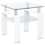 DYER 2-PIECE RECTANGULAR COFFEE AND END TABLE SET WHITE - Image 3