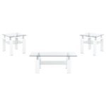 DYER 3-PIECE RECTANGULAR COFFEE AND END TABLE SET WHITE - Image 2