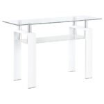 DYER RECTANGULAR GLASS TOP ENTRYWAY SOFA CONSOLE TABLE WHITE