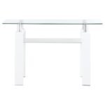 DYER RECTANGULAR GLASS TOP ENTRYWAY SOFA CONSOLE TABLE WHITE - Image 3