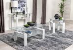 DYER RECTANGULAR GLASS TOP ENTRYWAY SOFA CONSOLE TABLE WHITE - Image 7