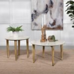 ALDIS 2-PIECE COFFEE AND END TABLE SET WHITE