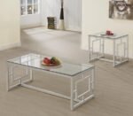 MERCED 2-PIECE RECTANGULAR COFFEE AND END TABLE SET NICKEL