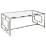 MERCED 2-PIECE RECTANGULAR COFFEE AND END TABLE SET NICKEL - Image 4