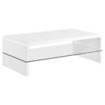 AIRELL RECTANGULAR COFFEE TABLE WITH SHELF WHITE HIGH GLOSS