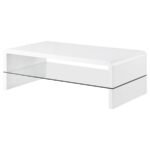 AIRELL RECTANGULAR COFFEE TABLE WITH SHELF WHITE HIGH GLOSS - Image 4