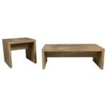 LYNETTE 2-PIECE RECTANGULAR COFFEE AND END TABLE SET MANGO - Image 2