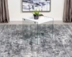 OPAL SQUARE GLASS FRAME SIDE END TABLE WHITE HIGH GLOSS - Image 2