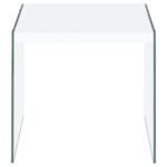 OPAL SQUARE GLASS FRAME SIDE END TABLE WHITE HIGH GLOSS - Image 3