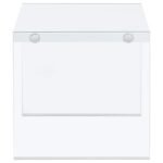 OPAL SQUARE GLASS FRAME SIDE END TABLE WHITE HIGH GLOSS - Image 5