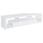 JUDE 2-DRAWER ENGINEERED WOOD 71-INCH TV STAND HIGH GLOSS WHITE