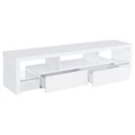 JUDE 2-DRAWER ENGINEERED WOOD 71-INCH TV STAND HIGH GLOSS WHITE - Image 3