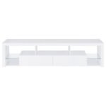JUDE 2-DRAWER ENGINEERED WOOD 71-INCH TV STAND HIGH GLOSS WHITE - Image 4