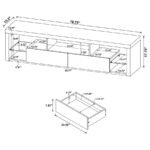 JUDE 2-DRAWER ENGINEERED WOOD 71-INCH TV STAND HIGH GLOSS WHITE - Image 7