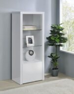 JUDE 3-SHELF ENGINEERED WOOD MEDIA TOWER HIGH GLOSS WHITE - Image 2