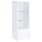 JUDE 3-SHELF ENGINEERED WOOD MEDIA TOWER HIGH GLOSS WHITE
