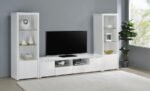 JUDE 3-SHELF ENGINEERED WOOD MEDIA TOWER HIGH GLOSS WHITE - Image 13