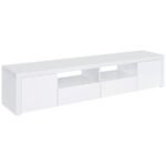 JUDE 2-DOOR ENGINEERED WOOD 79-INCH TV STAND HIGH GLOSS WHITE