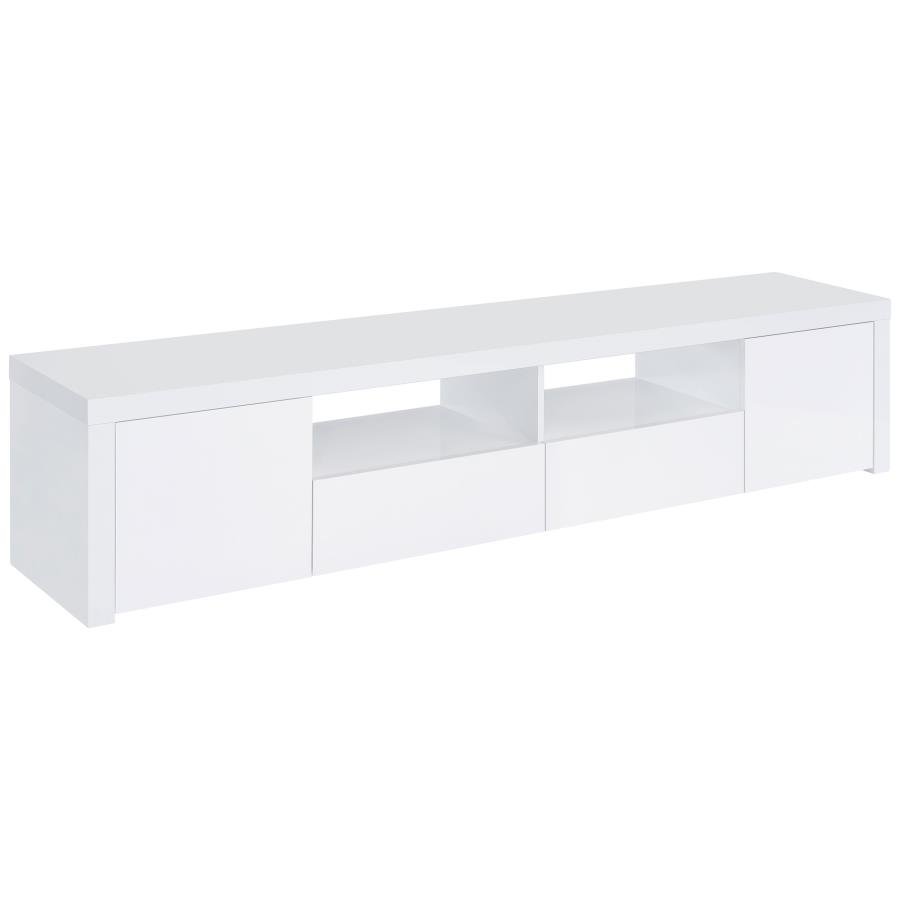 704262_02x900.jpg JUDE 2-DOOR ENGINEERED WOOD 79-INCH TV STAND HIGH GLOSS WHITE - Image 1