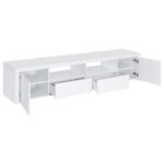 JUDE 2-DOOR ENGINEERED WOOD 79-INCH TV STAND HIGH GLOSS WHITE - Image 3