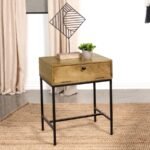 STEPHIE RECTANGULAR SIDE END TABLE WITH STORAGE HONEY BROWN - Image 2