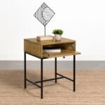 STEPHIE RECTANGULAR SIDE END TABLE WITH STORAGE HONEY BROWN - Image 3