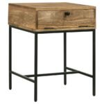 STEPHIE RECTANGULAR SIDE END TABLE WITH STORAGE HONEY BROWN