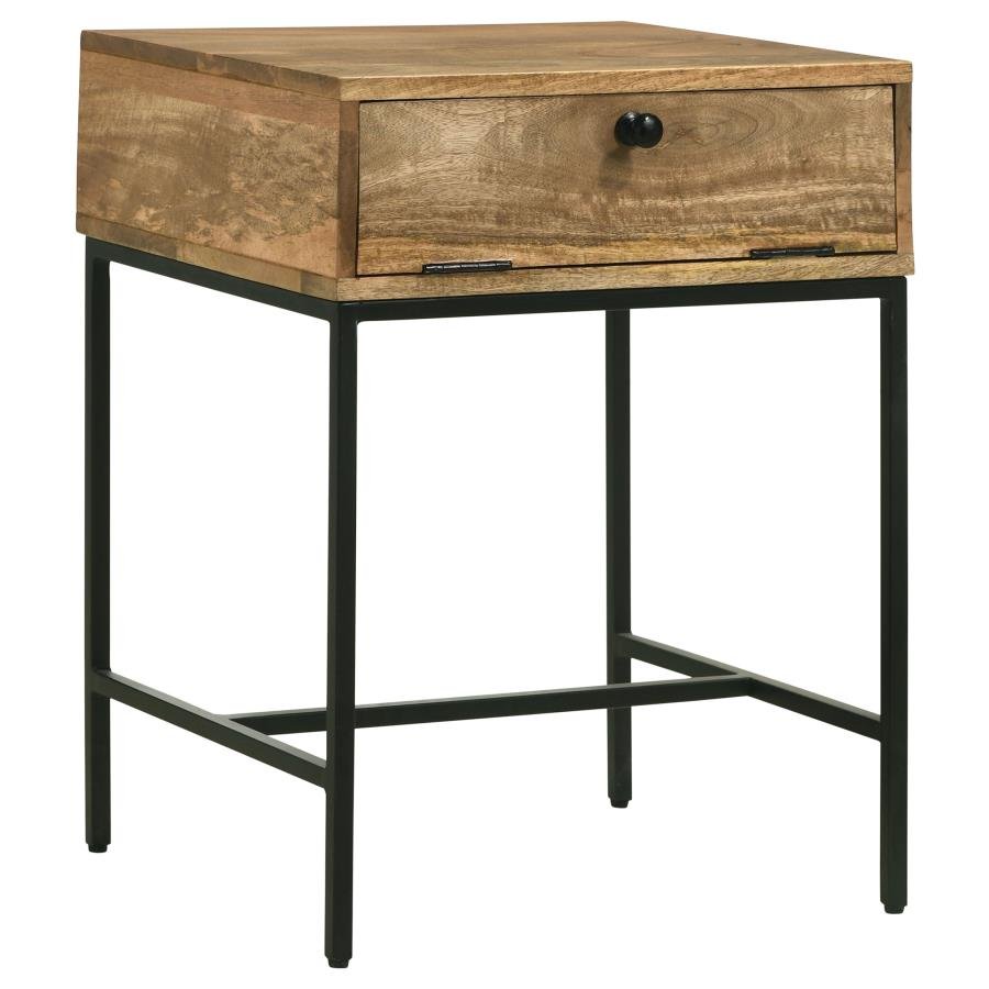 704697_03x900.jpg STEPHIE RECTANGULAR SIDE END TABLE WITH STORAGE HONEY BROWN - Image 1