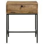 STEPHIE RECTANGULAR SIDE END TABLE WITH STORAGE HONEY BROWN - Image 5