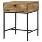 STEPHIE RECTANGULAR SIDE END TABLE WITH STORAGE HONEY BROWN - Image 6