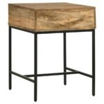 STEPHIE RECTANGULAR SIDE END TABLE WITH STORAGE HONEY BROWN - Image 8