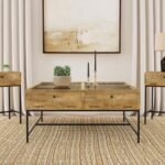STEPHIE 3-PIECE SQUARE COFFEE AND END TABLE SET HONEY BROWN