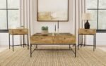 STEPHIE 3-PIECE SQUARE COFFEE AND END TABLE SET HONEY BROWN