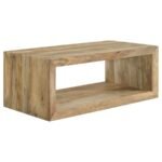 BENTON RECTANGULAR SOLID WOOD COFFEE TABLE NATURAL
