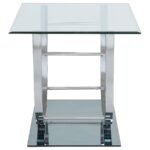 DANVILLE SQUARE U-SHAPED GLASS TOP SIDE END TABLE CHROME - Image 5