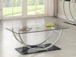 DANVILLE RECTANGULAR U-SHAPED GLASS TOP COFFEE TABLE CHROME - Image 2