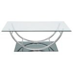 DANVILLE RECTANGULAR U-SHAPED GLASS TOP COFFEE TABLE CHROME - Image 3