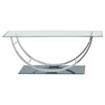 DANVILLE RECTANGULAR U-SHAPED GLASS TOP COFFEE TABLE CHROME - Image 4