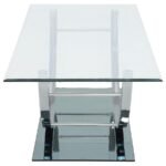 DANVILLE RECTANGULAR U-SHAPED GLASS TOP COFFEE TABLE CHROME - Image 5