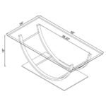 DANVILLE RECTANGULAR U-SHAPED GLASS TOP COFFEE TABLE CHROME - Image 6