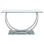 DANVILLE U-SHAPED GLASS TOP ENTRYWAY CONSOLE TABLE CHROME - Image 3