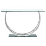 DANVILLE U-SHAPED GLASS TOP ENTRYWAY CONSOLE TABLE CHROME - Image 4