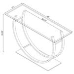 DANVILLE U-SHAPED GLASS TOP ENTRYWAY CONSOLE TABLE CHROME - Image 6