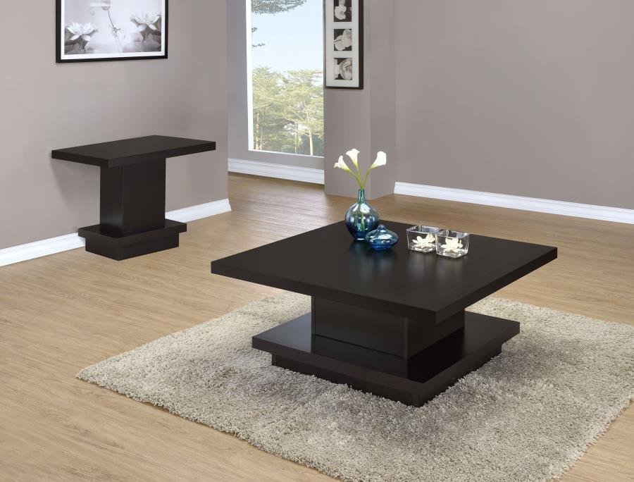 705168-S2_01x900.jpg RESTON 2-PIECE SQUARE COFFEE AND END TABLE SET CAPPUCCINO - Image 1