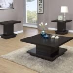 RESTON 3-PIECE SQUARE COFFEE AND END TABLE SET CAPPUCCINO