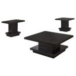 RESTON 3-PIECE SQUARE COFFEE AND END TABLE SET CAPPUCCINO - Image 2