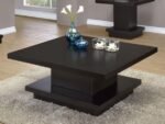 RESTON SQUARE ENGINEERED WOOD COFFEE TABLE WITH CASTERS CAPPUCCINO - Image 2