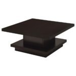 RESTON SQUARE ENGINEERED WOOD COFFEE TABLE WITH CASTERS CAPPUCCINO